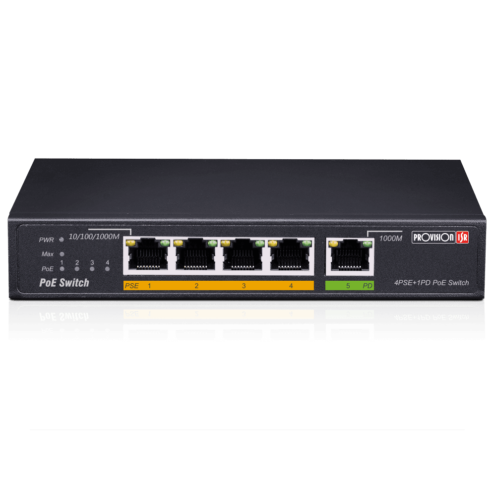 Provision ISR PoES-0460G+1G(HPD) – PoE-kytkin (4ch Giga)