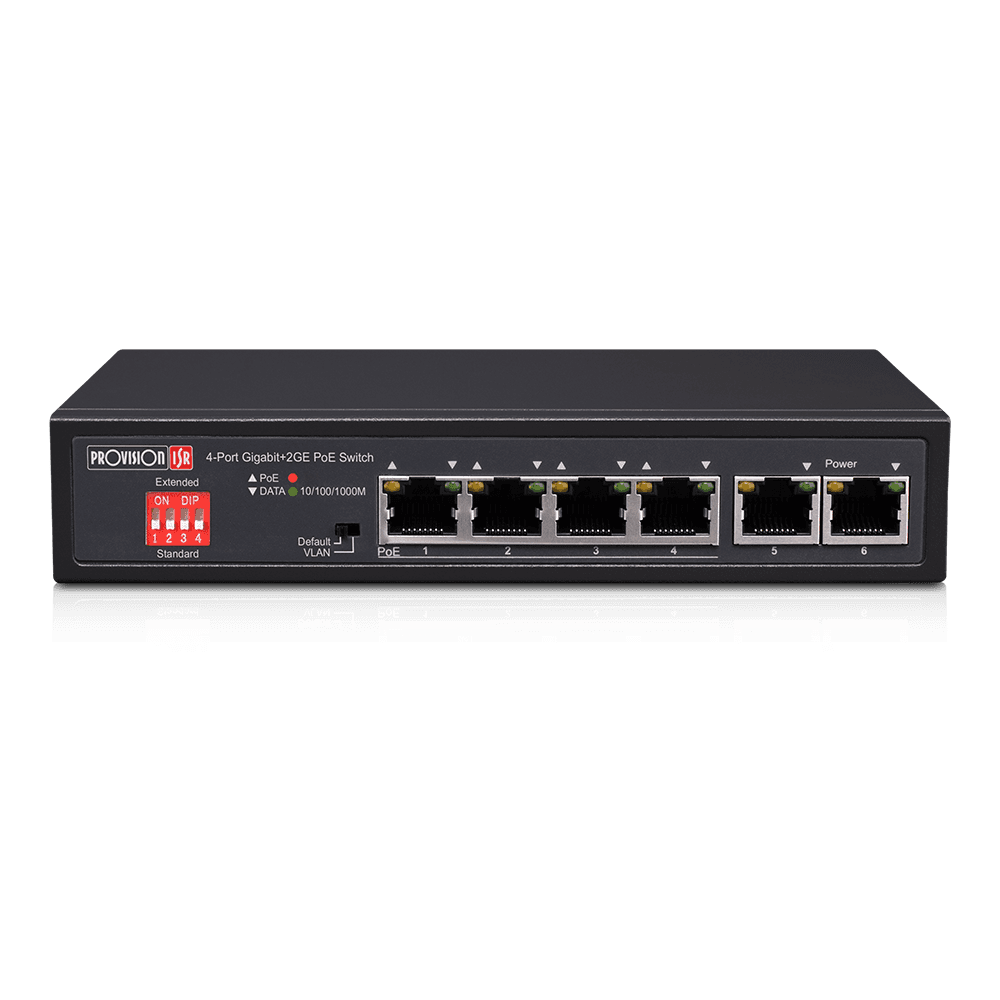 Provision ISR PoES-0472GC+2G – PoE-kytkin (4ch Giga)
