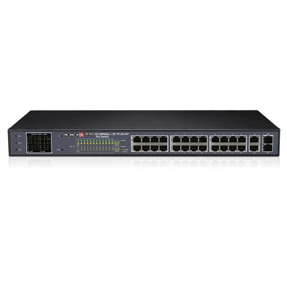Provision ISR PoES-24370CL+2G+2SFP – PoE-kytkin (24ch 10/100)