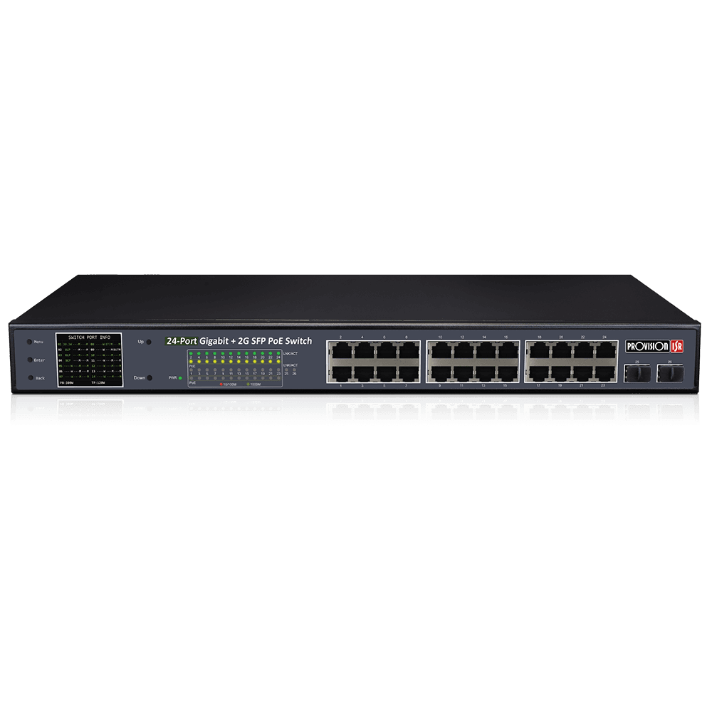 Provision ISR PoES-24370GCL+2SFP – PoE-kytkin (24ch Giga)