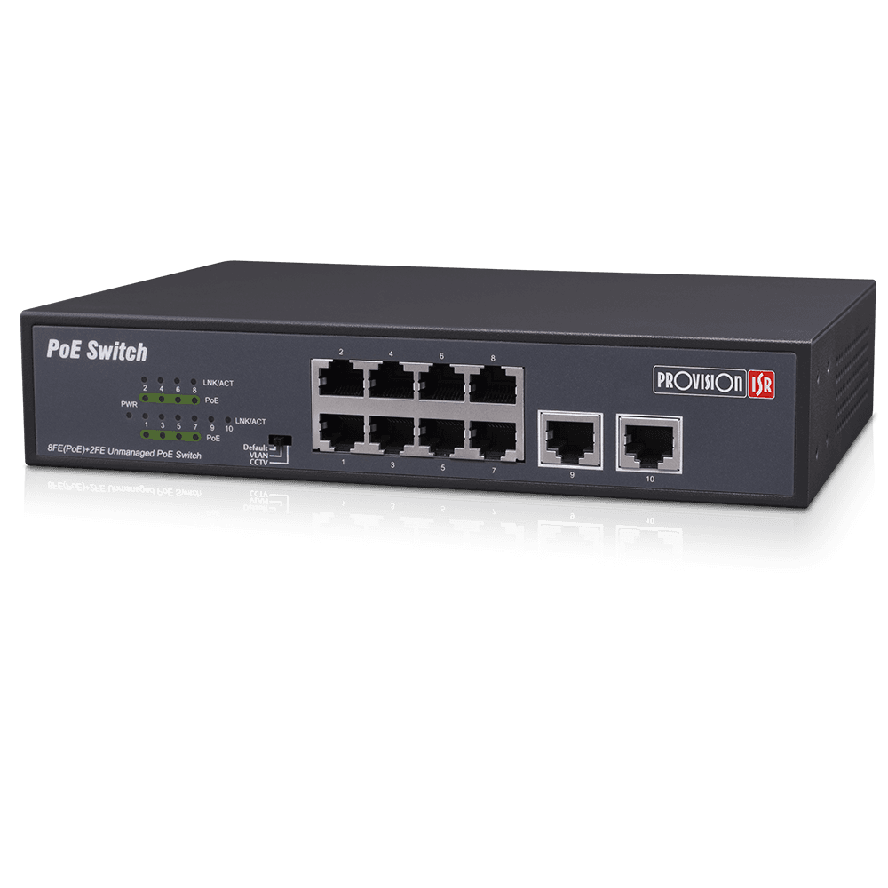 Provision ISR PoES-08120C+2I-V2 – PoE-kytkin (8ch 10/100)
