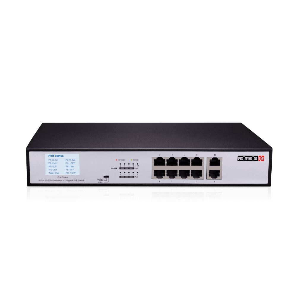 Provision ISR PoES-08120GC+2GI – PoE-kytkin (8ch Giga)