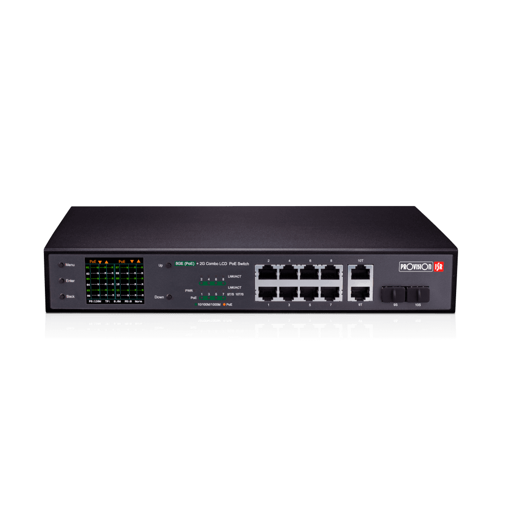 Provision ISR PoES-08120GCL+2Combo – PoE-kytkin (8ch Giga)
